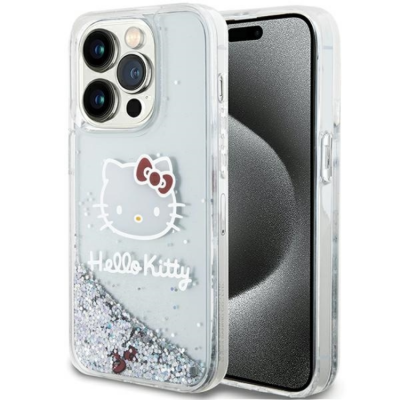 Hello Kitty Mobilskal till iPhone 13 Pro Max Liquid Glitter Charms - Silver