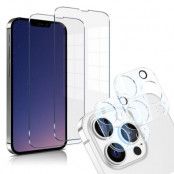 iPhone 13 Pro Max [4-PACK] 2 X Linsskydd Glas + 2 X Härdat Glas
