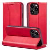iPhone 13 Pro Max Plånboksfodral Magnet Fancy - Röd