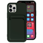iPhone 13 Pro Max Skal med Kortfack - Mörk Grön