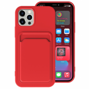 iPhone 13 Pro Max Skal med Kortfack - Röd