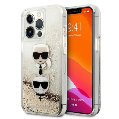 Karl Lagerfeld iPhone 13 Pro Max Skal MagSafe Glitter Guld