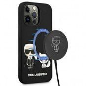 Karl Lagerfeld Silicone Karl & Choupette Magsafe Skal iPhone 13 Pro Max - Svart