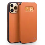 QIALINO iPhone 13 Pro Max Fodral Äkta Läder Cowhide - Brun