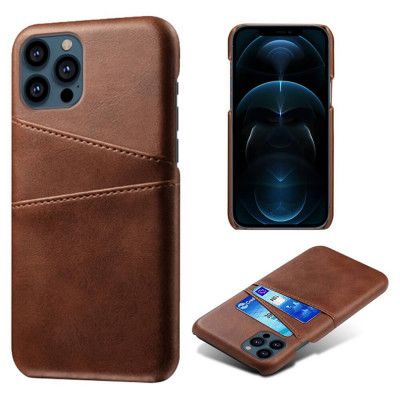 Retro Mobilskal med Kortplatser iPhone 13 Pro Max - Brun