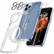 [6in1] Boom iPhone 13 Pro Skal - Kameralinsskydd - Härdat Glas - MagSafe Ring