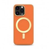 BOOM iPhone 13 Pro Skal Magsafe Läder - Coral Orange