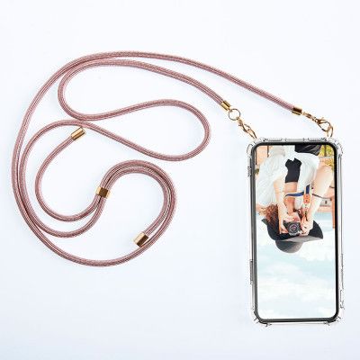 Boom iPhone 13 Pro skal med mobilhalsband- Rope Rose Gold