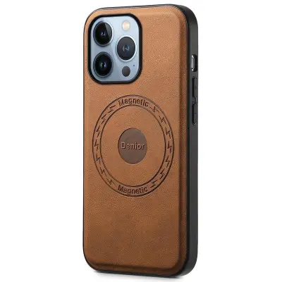 DENIOR iPhone 13 Pro Fodral Retro Konstläder - Brun