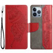 Fjärilar iPhone 13 Pro Plånboksfodral - Röd