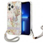 Guess iPhone 13 Pro Skal Flower Strap - Lila