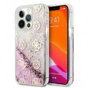 Guess Peony Liquid Glitter Skal iPhone 13 Pro / 13 - Rosa