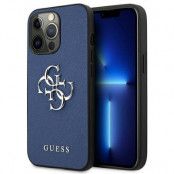 Guess Saffiano 4G Metal Logo Skal iPhone 13 Pro / 13 - Blå