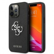 Guess iPhone 13 Pro Skal Saffiano Metal Logo - Svart