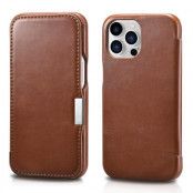 iCarer Vintage Folio Äkta Läder Fodral iPhone 13 Pro - Brun