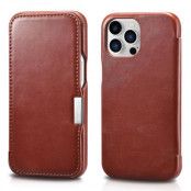iCarer Vintage Folio Äkta Läder Fodral iPhone 13 Pro - Röd