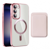 iPhone 13 Pro Mobilskal Magsafe Korthållare - Rosa