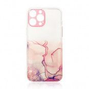 iPhone 13 Pro Skal Gel Marble - Rosa