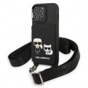 Karl-Lagerfeld iPhone 13 Pro Halsbandsskal Saffiano Karl+Choupette