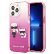 Karl Lagerfeld iPhone 13 Pro Skal Gradient Ikonik Karl & Choupette - Rosa