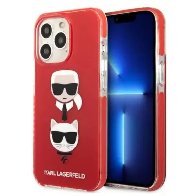 Karl Lagerfeld iPhone 13 Pro Skal Karl&Choupette Head - Röd