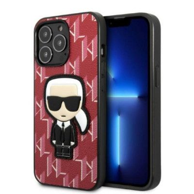 Karl Lagerfeld iPhone 13 Pro Skal Monogram Ikonik Patch - Röd