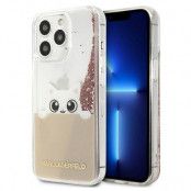 Karl Lagerfeld PEEK A BOO Liquid Glitter Skal iPhone 13 Pro - Rosa