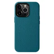 MELKCO Mobilskal till iPhone 13 Pro Äkta Läder + Mikrofiber + PC Blå
