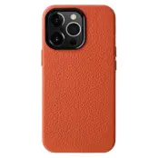 MELKCO Mobilskal till iPhone 13 Pro Äkta Läder + Mikrofiber + PC - Orange