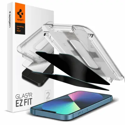 Spigen 2-Pack Privacy Härdat Glas Skärmskydd iPhone 13/13 PRO/14/16E