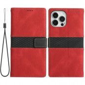 Splicing Design iPhone 13 Pro Plånboksfodral - Röd