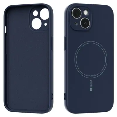ABEEL iPhone 13 Skal MagSafe Kompatibel Mörkblå Silikon