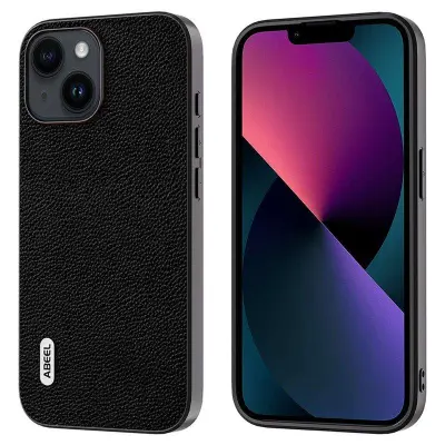 ABEEL iPhone 13 Skal Ultra-Tunt Läder Svart