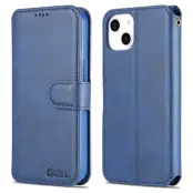 AZNS iPhone 13 Plånboksfodral Konstläder - Blå - Magnetisk stängning
