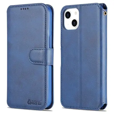 AZNS iPhone 13 Plånboksfodral Konstläder - Blå - Magnetisk stängning