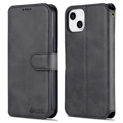 AZNS iPhone 13 Plånboksfodral Konstläder - Svart
