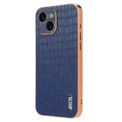 AZNS iPhone 13 Fodral Crocodile Textur Konstläder - Blå