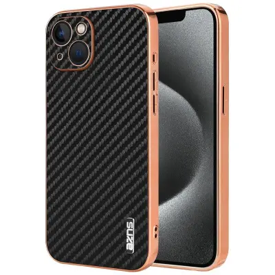 AZNS iPhone 13 Fodral Electroplating KonstLäder - Svart