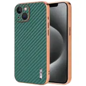 AZNS iPhone 13 Fodral Electroplating Kolfiber PU+TPU - Grön