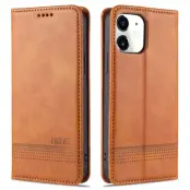AZNS iPhone 13 Plånboksfodral Konstläder, Stötabsorberande - Brun