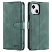 AZNS iPhone 13 Plånboksfodral - Stöttåligt och repfritt - Konstläder - Grön