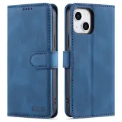 AZNS iPhone 13 Plånboksfodral - Stöttåligt och repfritt - Konstläder - Blå