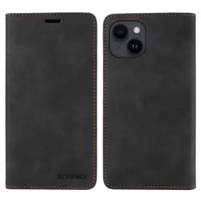 BETOPNICE 003 Plånboksfodral för iPhone 13/14 i Konstläder - Svart
