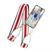 Boom iPhone 13 skal med mobilhalsband- Belt RedWhite
