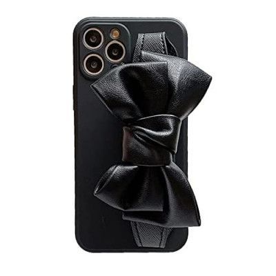 Bowknot Läderrem TPU Skal iPhone 13 - Svart