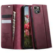 CASEME 033 iPhone 13 Fodral RFID Blocker Läder Röd