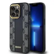 DKNY iPhone 13/13 Pro Mobilskal MagSafe Läder Checkered Mono - Svart