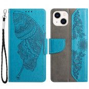Fjärilar iPhone 13 Plånboksfodral - Blå