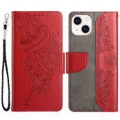 Fjärilar iPhone 13 Plånboksfodral - Röd