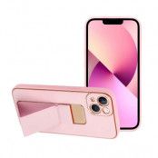 Forcell Leather skal Kickstand till iPhone 13 Rosa